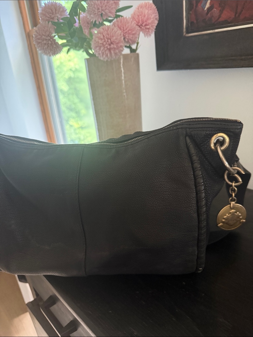 Black Women's Leather Shoulder Bag - Classic Everyday Style